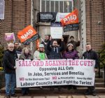 Trade unions protest against Salford Council attacks 